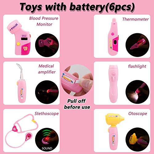 Gifts2U Toy Doctor Kit, 37 Piece Kids Pretend Play Toys Dentist Medical Role Play Educational Toy Doctor Playset for Girls Ages 3-6 Gifts2U Toy Doctor Kit, 37 Piece Kids Pretend Play Toys Dentist Medical Role Play Educational Toy Doctor Playset for Girls Ages 3-6